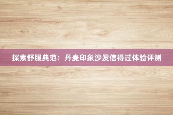 探索舒服典范：丹麦印象沙发信得过体验评测